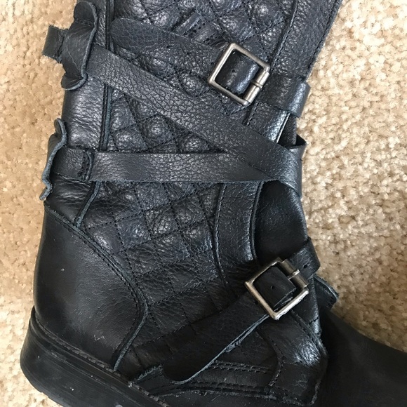 Steve Madden Leather Black Boots - Picture 2 of 5